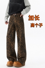 豹纹裤子加长版高个子牛仔裤男188cm115直筒休闲裤工装裤KZ037P65，男装休闲裤，电商B312
