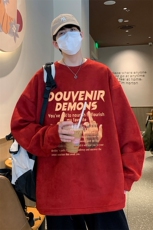 新款得物抖音直播高品质麂皮绒开叉圆角宽松男卫衣W3041P45，男装卫衣，电商C408(原B339-1)