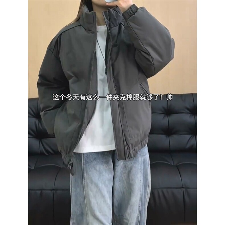 现货冬季美式休闲加厚雪山外套夹克立领纯色三防户外工装棉服,男装夹克,电商A486