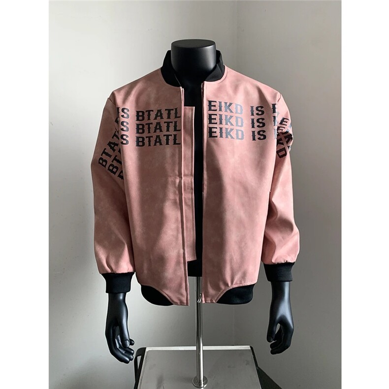 牛仔百搭休闲美式复古刺绣绒棒球服外套男女秋季高街夹克潮牌,男装夹克,星座715-4