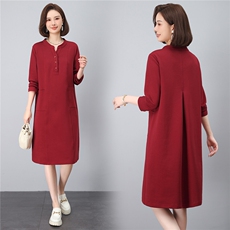 现货2025年秋季时尚优雅气质休闲文艺中长款连衣裙，女装连衣裙，依恋蒂丝