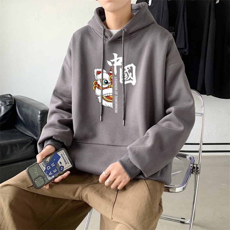 L2415P48秋装2024新款潮趣印花学生潮流男女情侣连帽卫衣,男装卫衣,星座510A-1