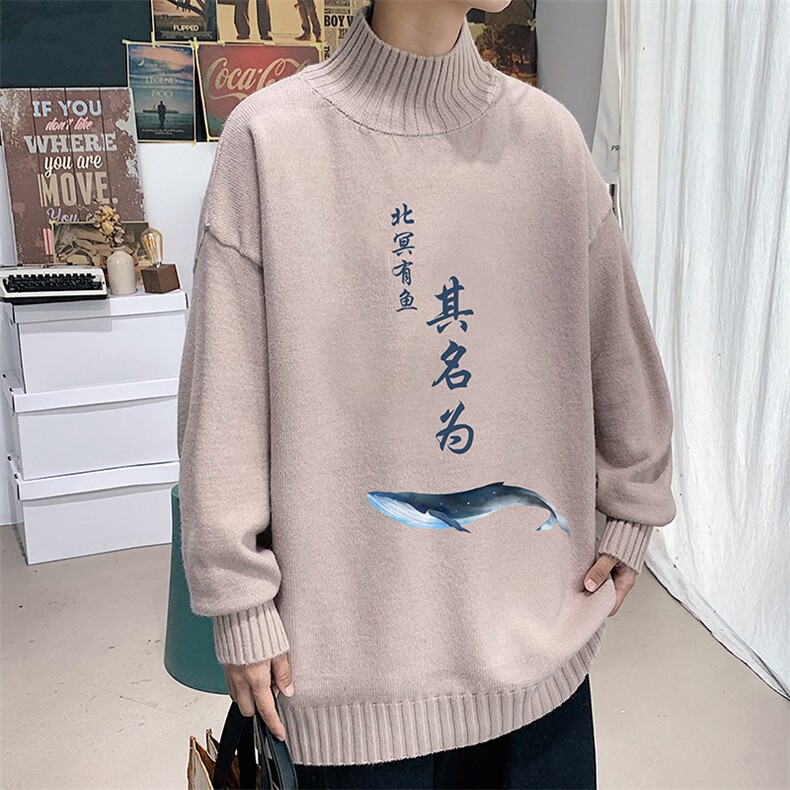 半高领毛衣男士大码针织衫男毛线衣男M18261-P45加绒款-P65,男装针织衫/毛衣,电商A040