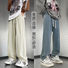 冰氧牛仔夏季上新运动风百搭长裤休闲牛仔拖地裤K823-特批35，男装休闲裤，星座718-1