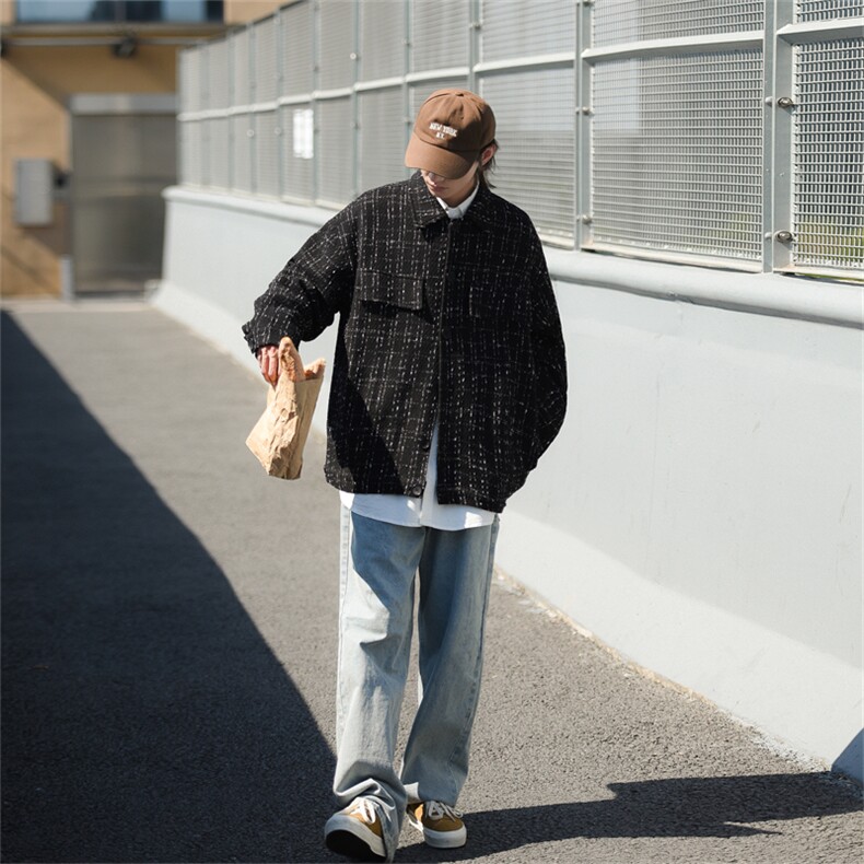 JK6088/P55春装City boy新款小香风夹克男宽松学生大码外套上衣男图片