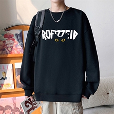 W575P35加绒P45港风套头宽松圆领春秋季卫衣男无帽外套长袖打底，男装T恤，星座304A-1