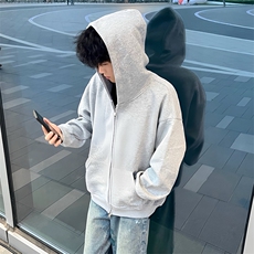 抖音得物高品质二开350克秋冬双头双拉链卫衣开衫外套W74，男装卫衣，电商A486