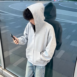 抖音得物高品质二开350克秋冬双头双拉链卫衣开衫外套W74图片