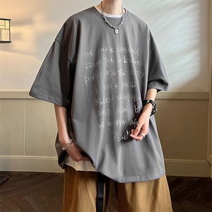 抖音得物二开 现货 220克夏装重磅美式高街宽松短袖t恤 MT154图片