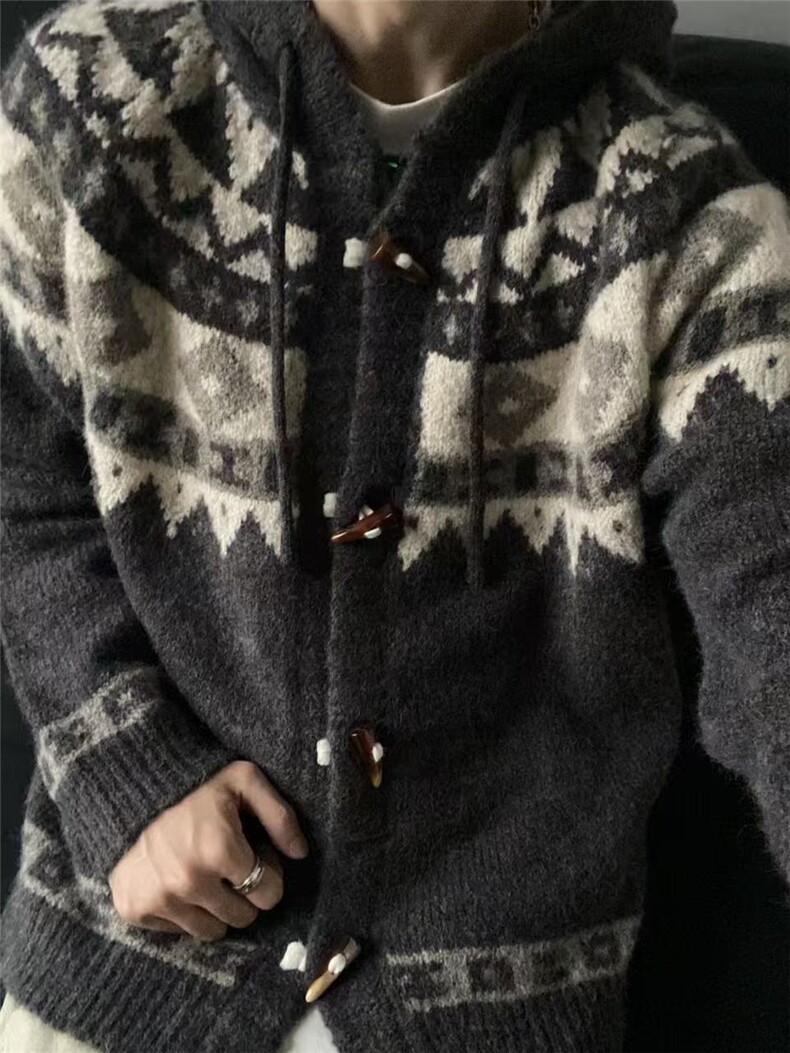 网图费尔岛牛角扣连帽毛衣男美式复古开衫针织外套MY1772-特P63,男装针织衫/毛衣,星座1007（原301D）