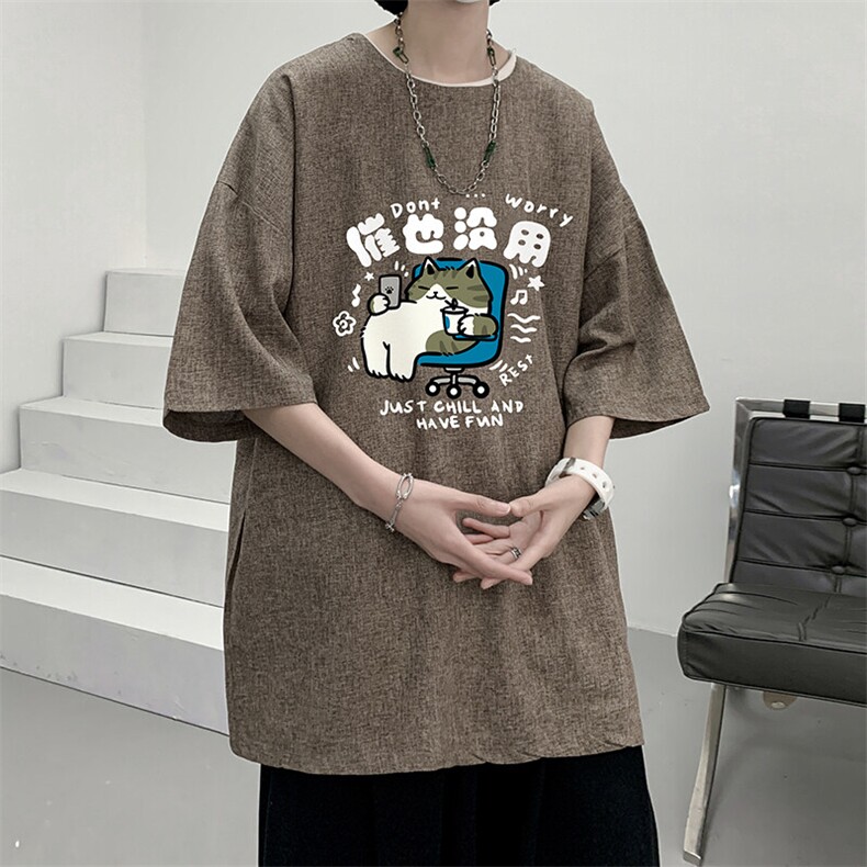 风复古亚麻短袖男棉麻t恤男半袖ZT71403-P35,男装T恤,电商A040