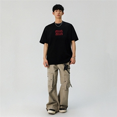 2025新款潮牌短袖宽松韩版字母印花扎染工艺T恤T8820/P5588，男装T恤，星座202