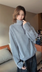 图300克加厚德绒设计感撞色条纹冬季打底衫男女长袖T恤P38，男装T恤，电商C306-1