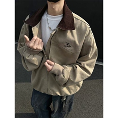 新春季拼接翻领飞行服外套男女水洗宽松高街百搭夹克J3557，男装夹克，星座1116A-1（原606A）