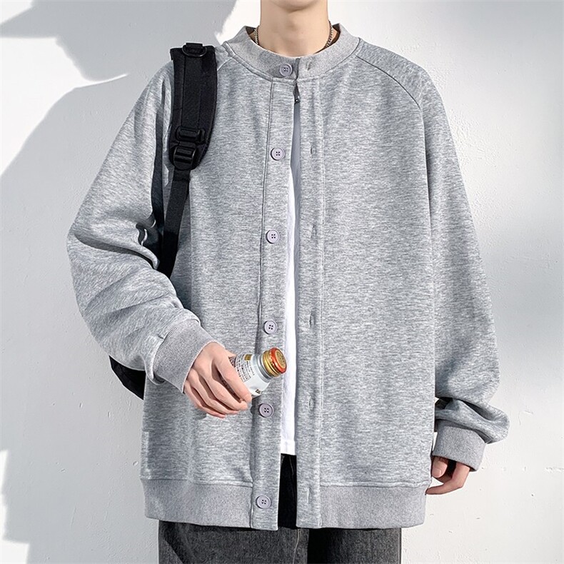 2026春季新款慵懒风开衫外套男百搭青少年纯色卫衣W2338-特P36，女装短外套，电商A001