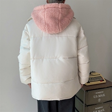 日系oversize假两件连帽棉服男女冬季加厚面包服外套MF311-P92，男装棉衣，星座412-2