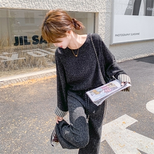 韩版休闲高级感卫衣套装女2025春秋季新款显瘦上衣阔腿长裤两件套图片