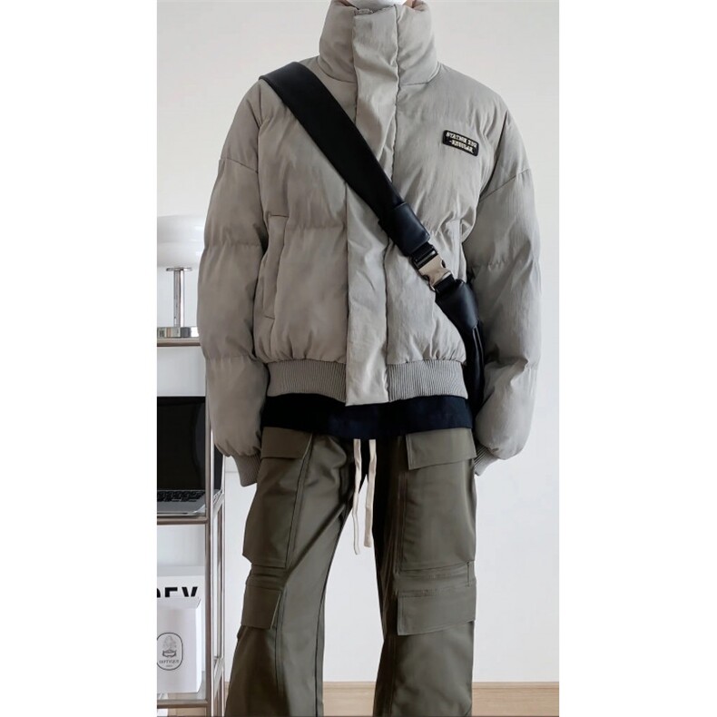 网图现货扎染棉服美式短款面包服男冬季高街廓形棉衣外套P108,男装棉衣,电商C306-1