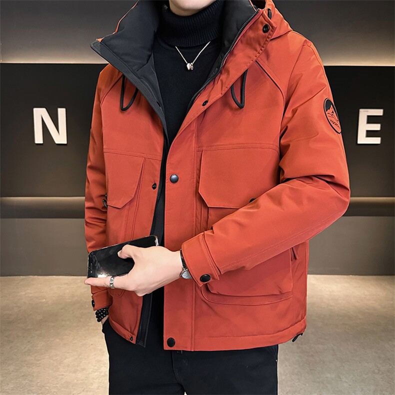 新标90鹅绒服2025年连帽机能潮流保暖羽绒服男YR6061-P270，男装羽绒服，电商D240-242