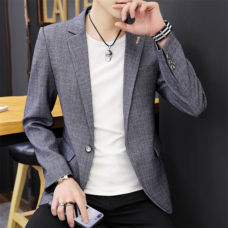 秋季新款韩版修身商务休闲小西服男工作服正装男新郎礼服X07-P90,男装西服,星座1206（原A206）