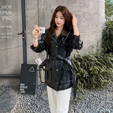 2026春季现货2C068-3568P175K280（假两件皮衣外套），女装皮衣，2C068