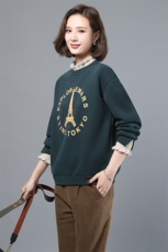 2022年秋季新款套头立领卫衣女长袖韩版加绒加厚上衣服打底衫棉，女装卫衣/绒衫，简韵佳