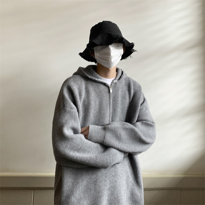 数据好现货连帽男宽松毛衣慵懒风半拉链毛衣M3611-P65,男装针织衫/毛衣,星座1212