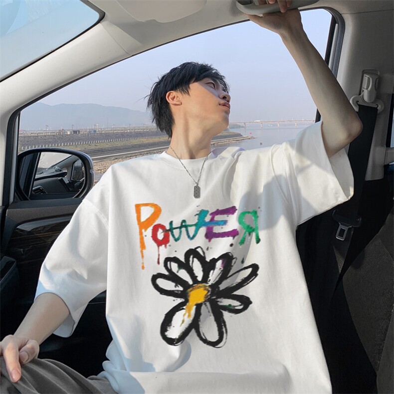 T2618特P19控38夏季男士t恤上衣短袖宽松纯棉潮流圆领t恤男,男装T恤,电商B205