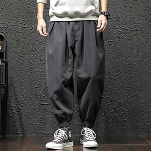 2021秋季新日系大码束脚宽松加肥加大九分休闲裤男K2010-P35图片