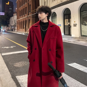 外景秋冬宽松毛呢大衣男潮个性小众风衣外套MN99995/P100加棉P110图片