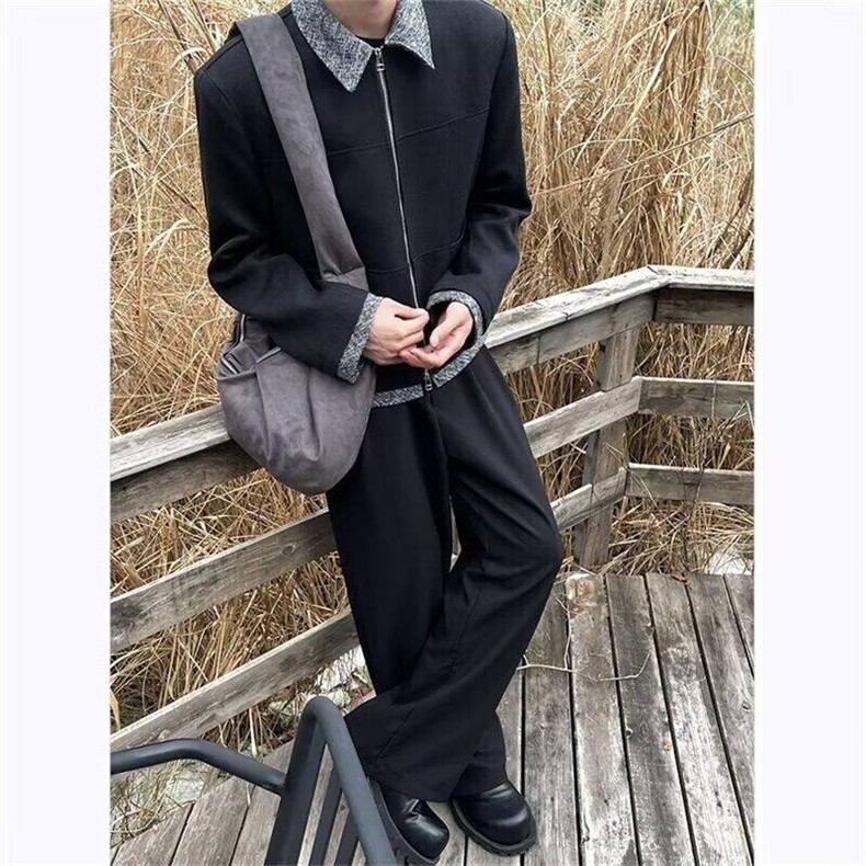 25春贵公子高级翻领休闲短宽小香夹克外套透气青少年JKK09p75特,男装夹克,电商D256-2(原A064-2)