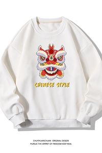 华夫格卫衣圆领卫衣长袖t恤男外套白底HW76185-P30加绒款-P40图片