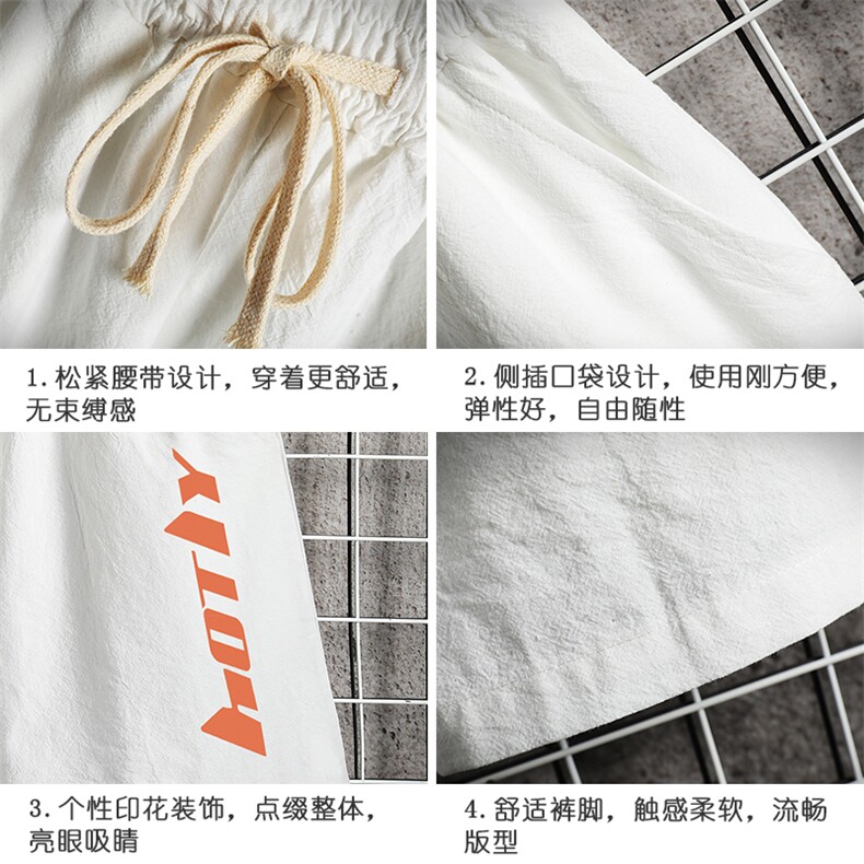 YD330006-P25亚麻短裤男大码棉麻五分裤男中裤沙滩裤网格挂拍,男装休闲裤,电商A040A