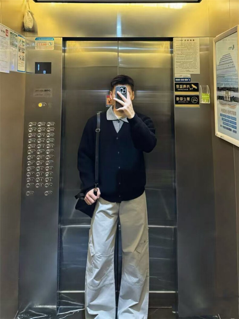 已下单冬季优雅假两件V领撞色拼接针织开衫毛衣外套~MY2571批68,男装针织衫/毛衣,星座1411A-6