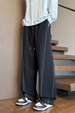 辑明线裤子男生春秋季户外运动oversize学生潮牌宽松直筒休闲长裤，男装休闲裤，电商A022