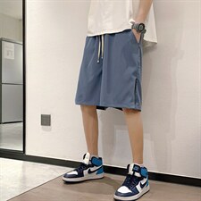 DSA028-KBDK06 P25 100聚酯 夏季新款运动裤宽松麻料冰丝休闲短裤图片