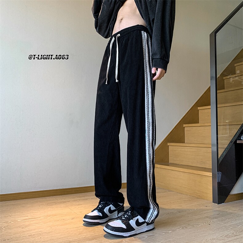 美式高街欧棉绒加绒加厚直筒休闲运动裤货号K682P60加绒P75控价98,男装休闲裤,电商A063