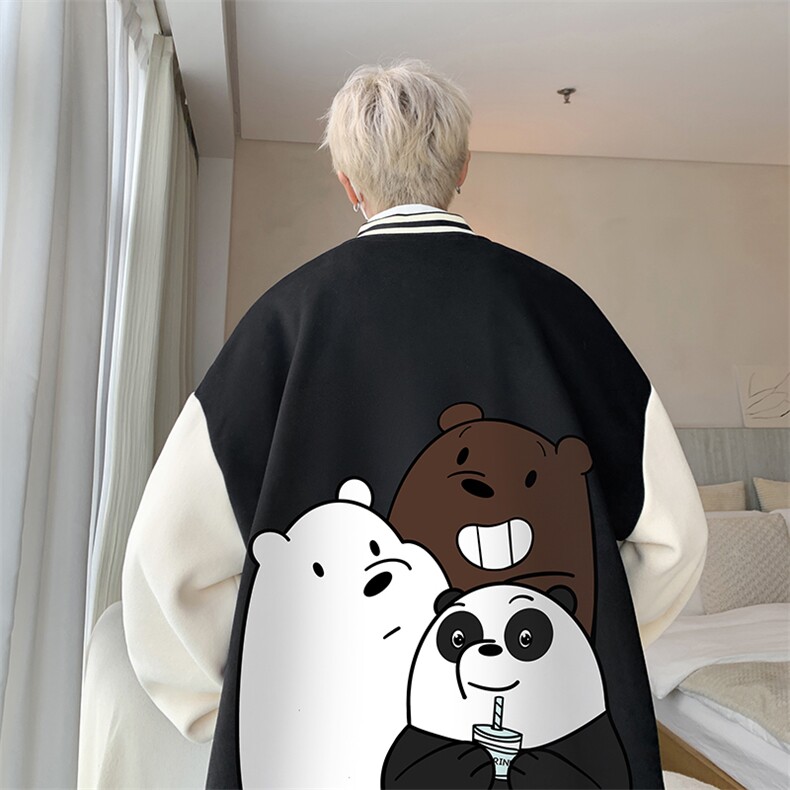 摇粒绒棒球服男大码开衫卫衣男夹克 BF86277-P65图片