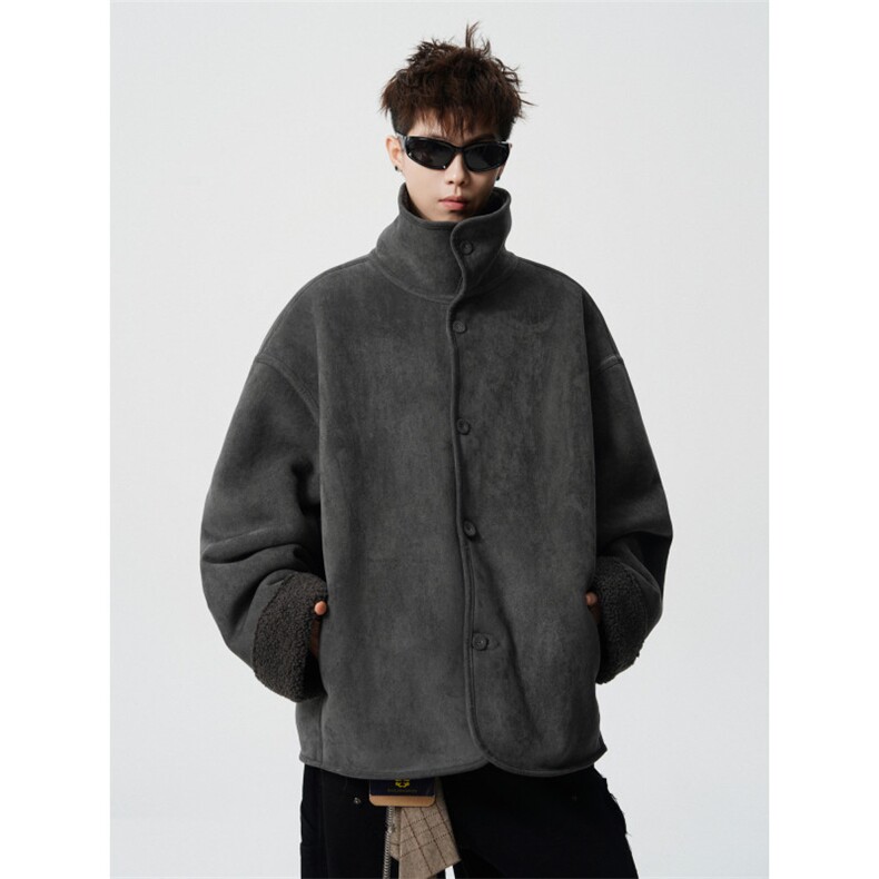 706-LK1111-P118现货冬季美式皮毛一体麂皮绒保暖棉服外套，男装棉衣，星座706