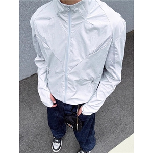 高品质2025夏季潮流宽松户外网眼立领防晒服
