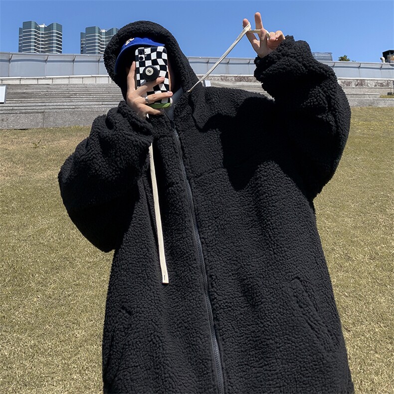 高街ins潮流韩系羊羔毛衣冬季加绒加厚双层外套男士W6278-P60,男装棉衣,星座512-3