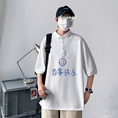 PL57183-P35翻领短袖polo衫男大码胖子半袖t恤男有领保罗衫模特，男装Polo衫，电商A040