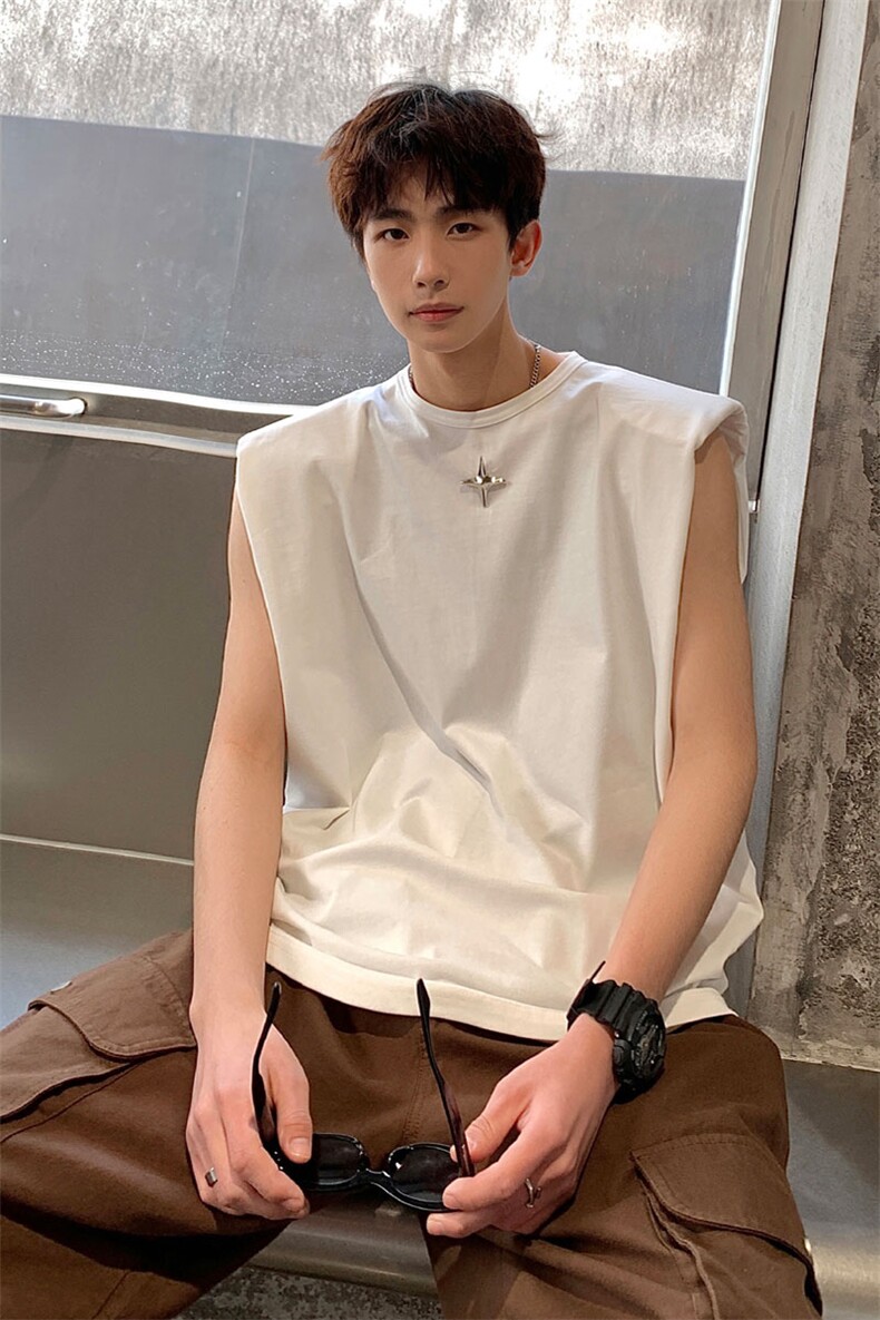 1美式港风四角星设计潮流背心大码M-5XL休闲背心男BX8764P25控39,男装背心/马甲,星座226-2