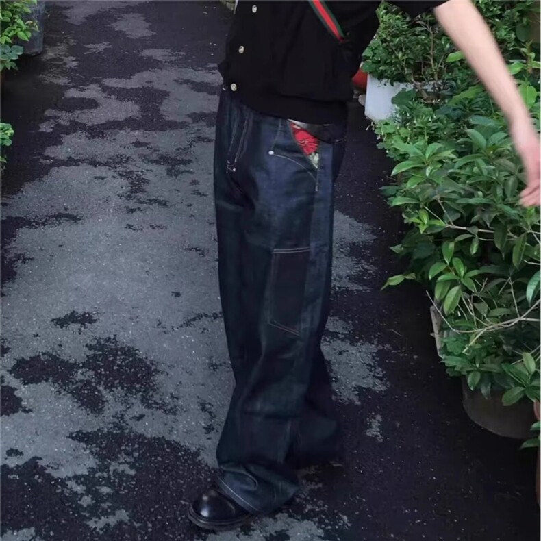 秋男款水洗工装长裤多口袋百搭休闲裤复古直筒宽松裤子AM539P46,男装工装外套,星座1013-5