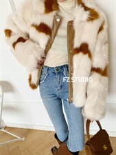 【现货】拼皮毛毛外套，其它，F/TU