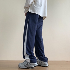 港风秋冬侧边拼接拖地工装裤宽松休闲伞兵裤男K23327-P40控58，男装工装外套，星座717