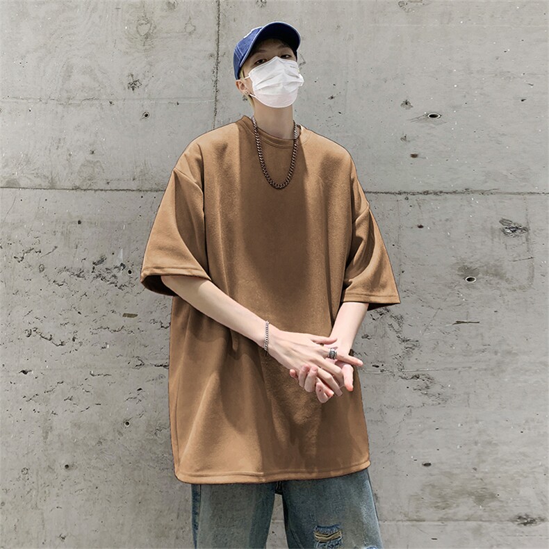 二开麂皮绒纯色短袖t恤JD2201,男装T恤,电商A486