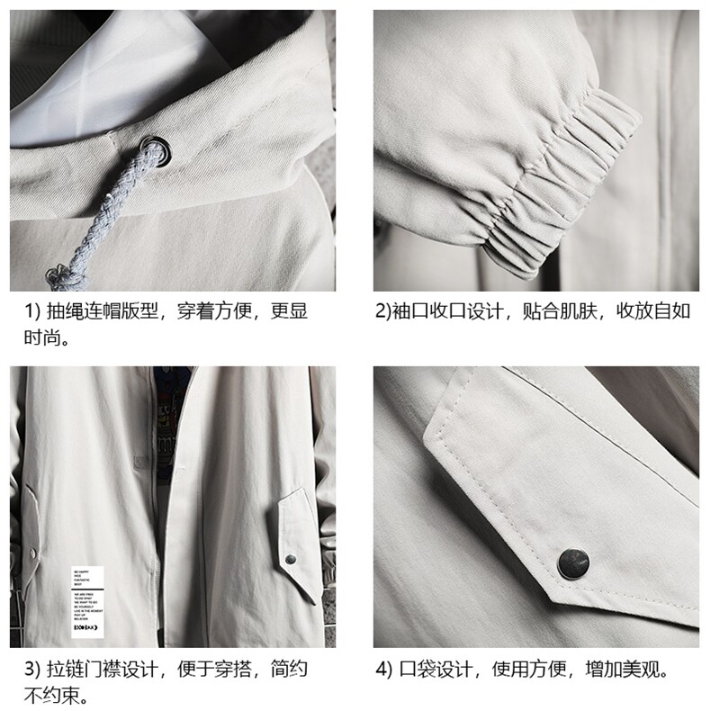 JK41045-P85加棉款-P115纯棉连帽夹克男士大码工装夹克男网格,男装夹克,电商A040A