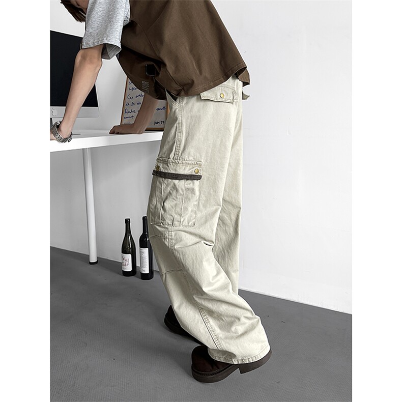 工装休闲裤男女韩版潮流高街帅气大口袋2025夏季ins长裤K6099-P60，男装休闲裤，星座412-2