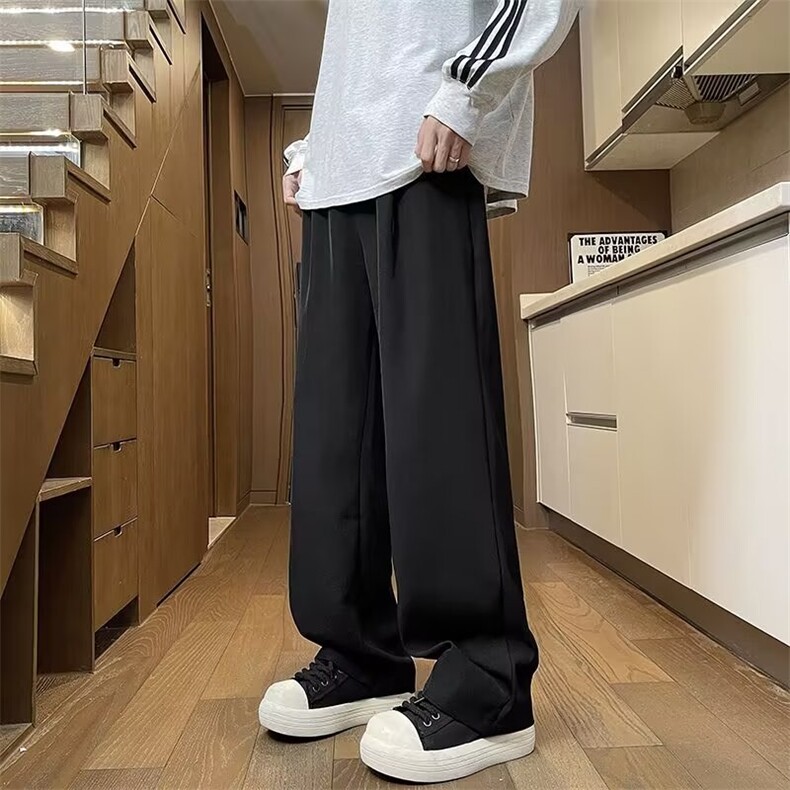 垂感西裤男夏季新款阔腿裤宽松直筒西装裤痞帅休闲长裤X321,男装西裤,星座1116A-1（原606A）